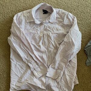 Womens Black and Pink Striped Chaps Button Down Shirt